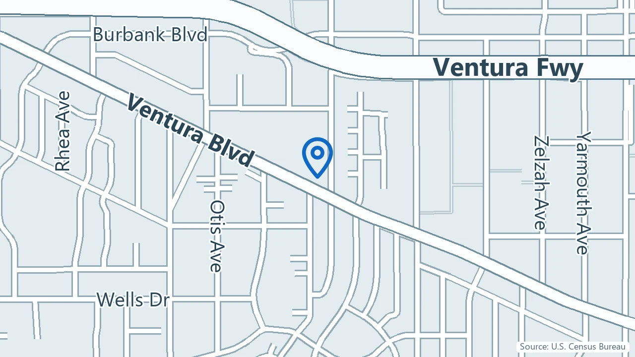 Map showing Ketamine Haven Clinic in Tarzana, California