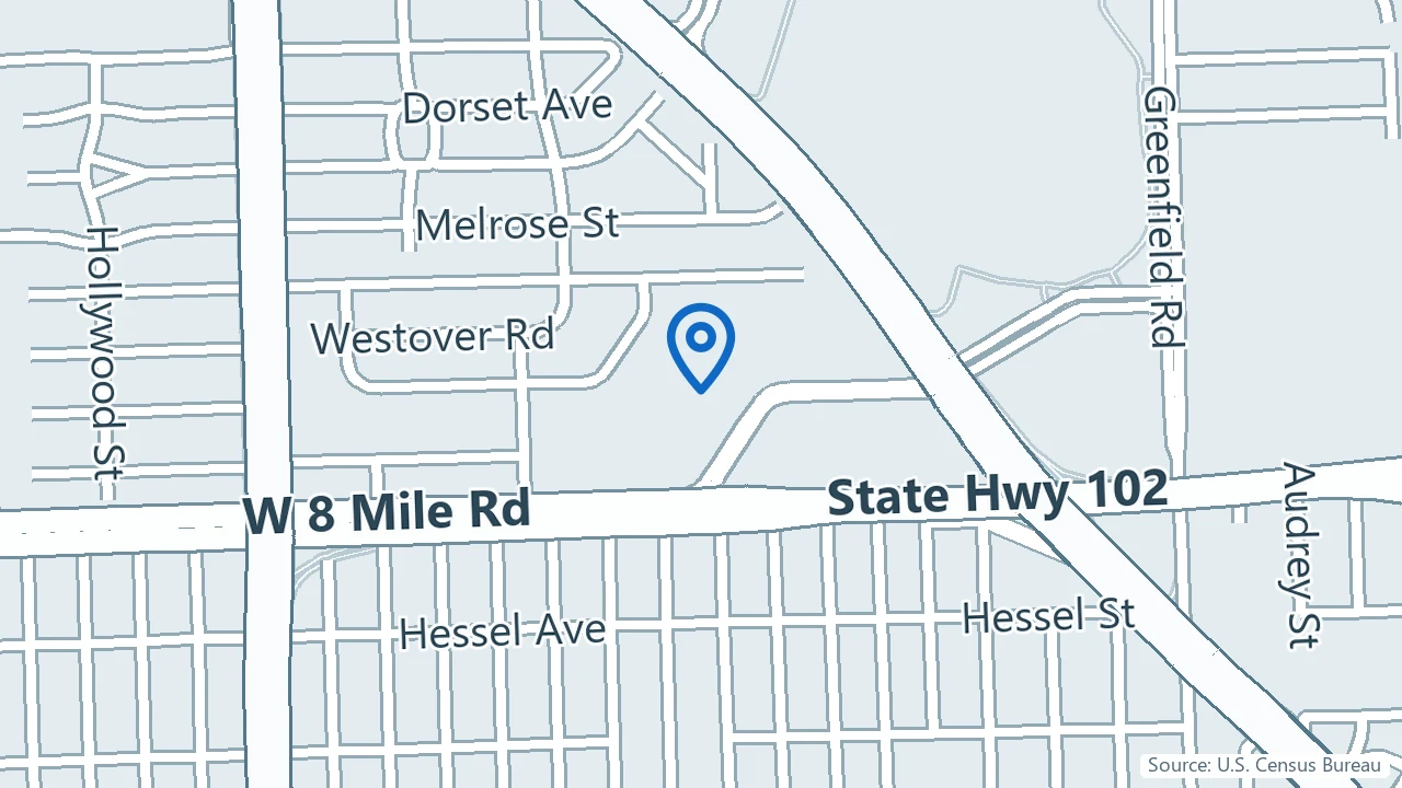 Map showing Care For U Medical Clinic in Southfield, Michigan