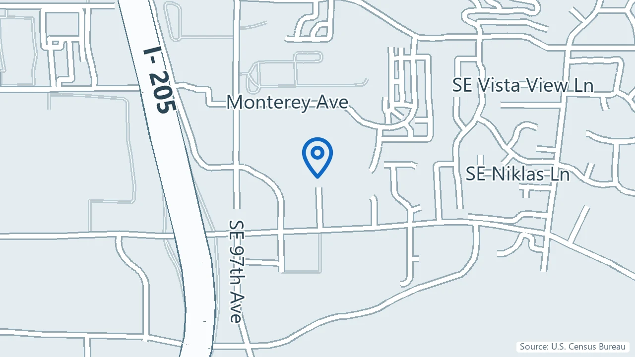 Map showing Portland Pain Relief in Clackamas, Oregon