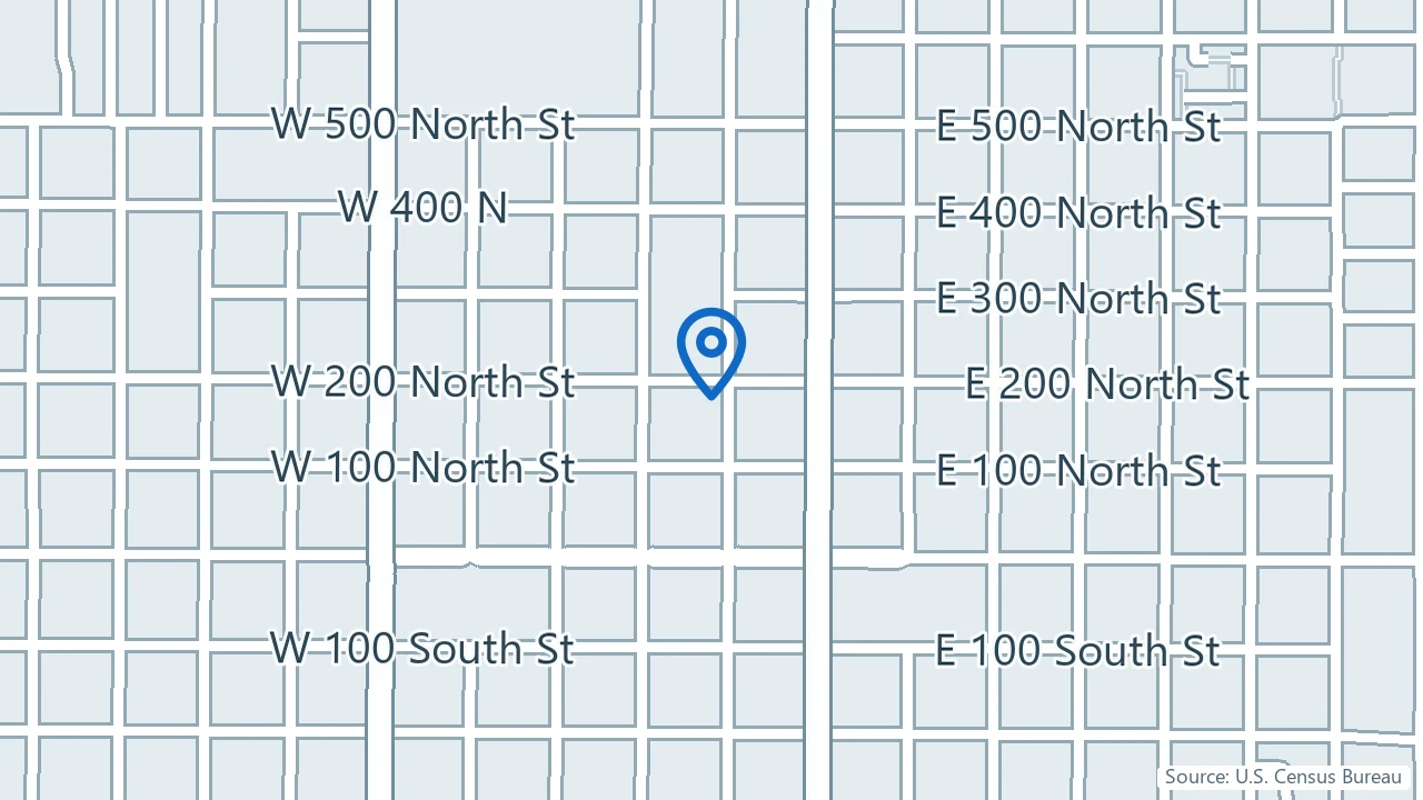 Map showing Serenity Mental Health Centers in Provo, Utah