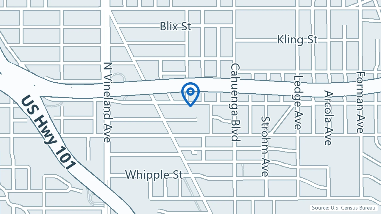 Map showing Ketamine Specialists in Toluca Lake, California