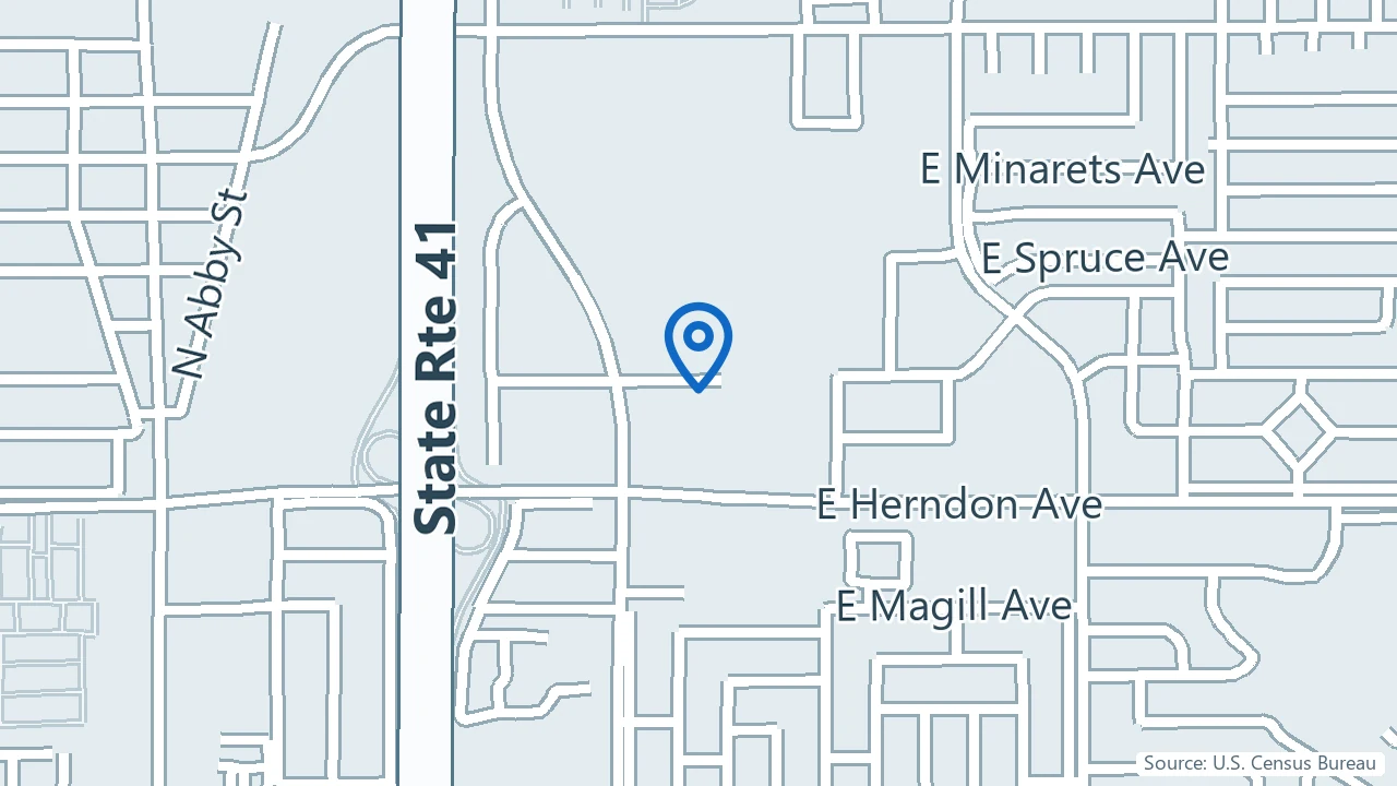 Map showing MindVibe in Fresno, California