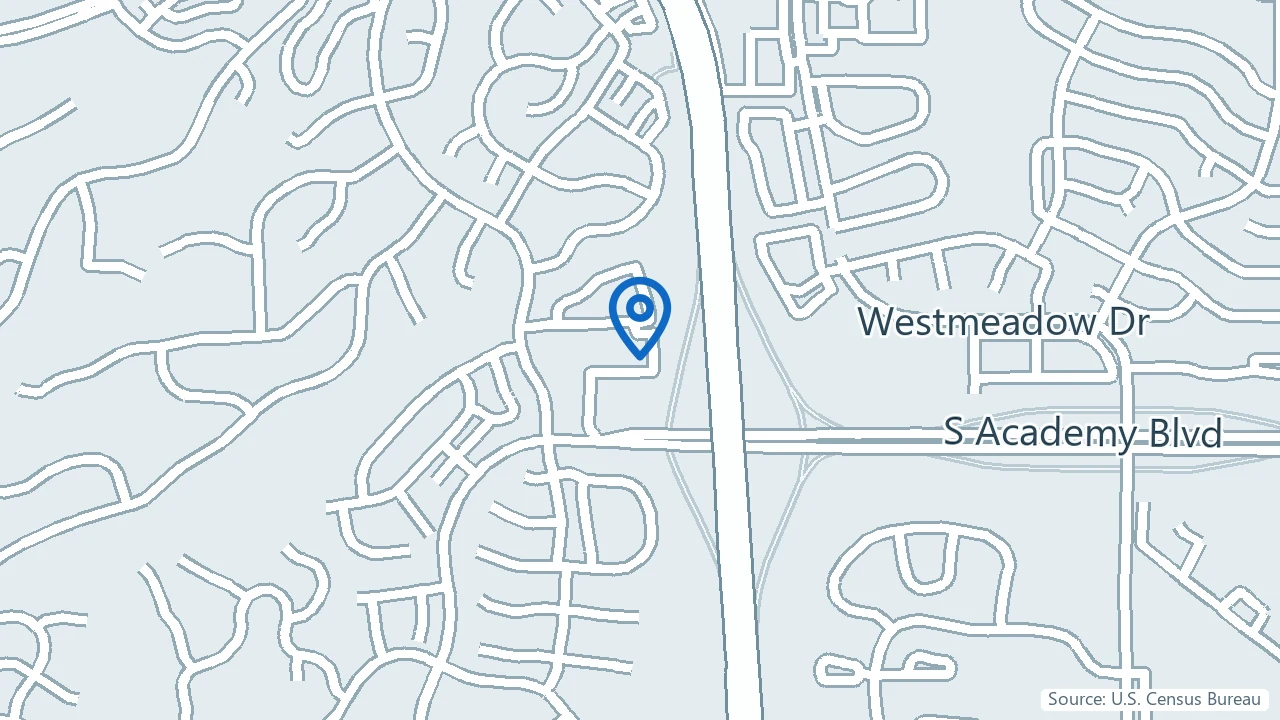 Map showing Victory Clinic TMS & Spravato Treatment Center in Colorado Springs, Colorado