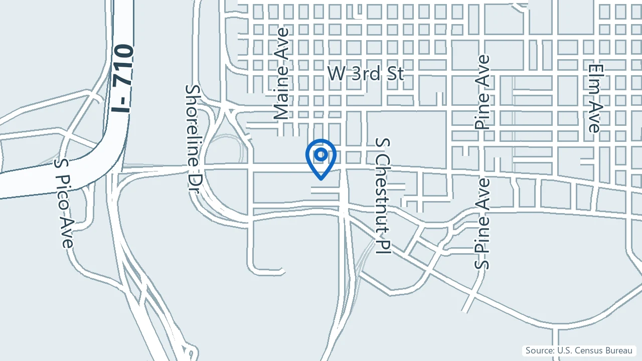Map showing Anew Era TMS & Psychiatry in Long Beach, California