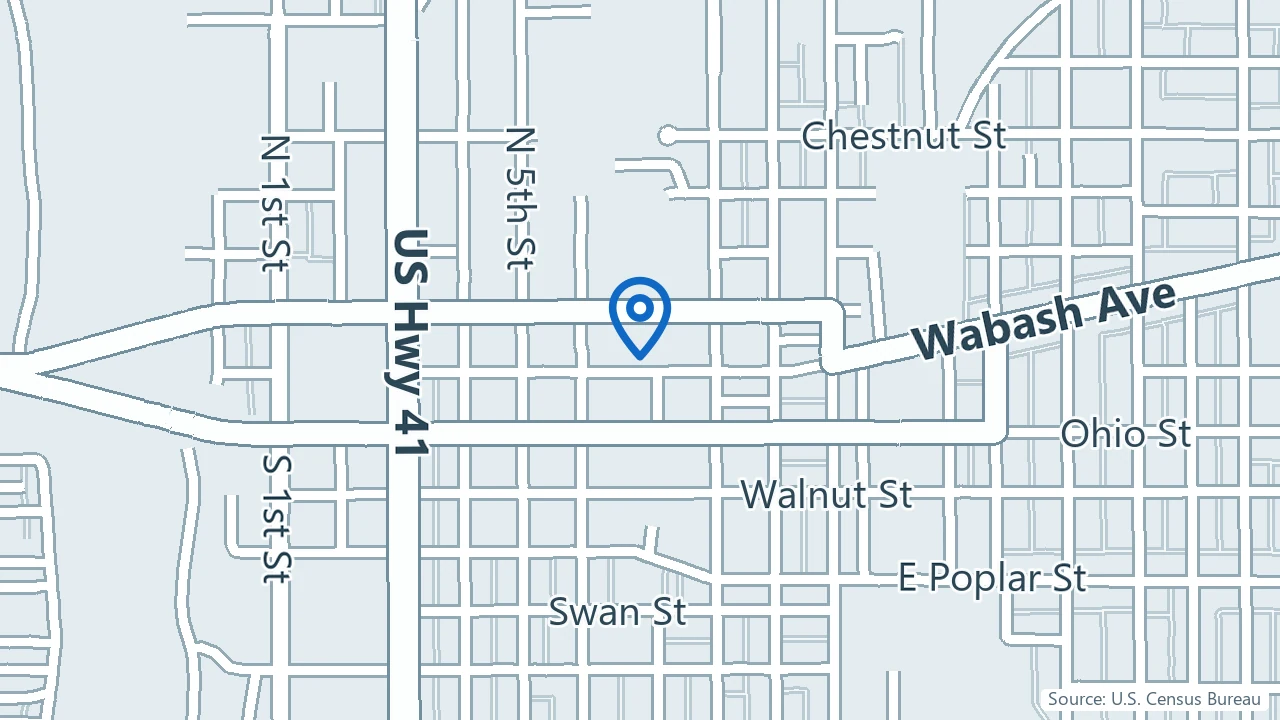 Map showing Axon Health Associates in Terre Haute, Indiana