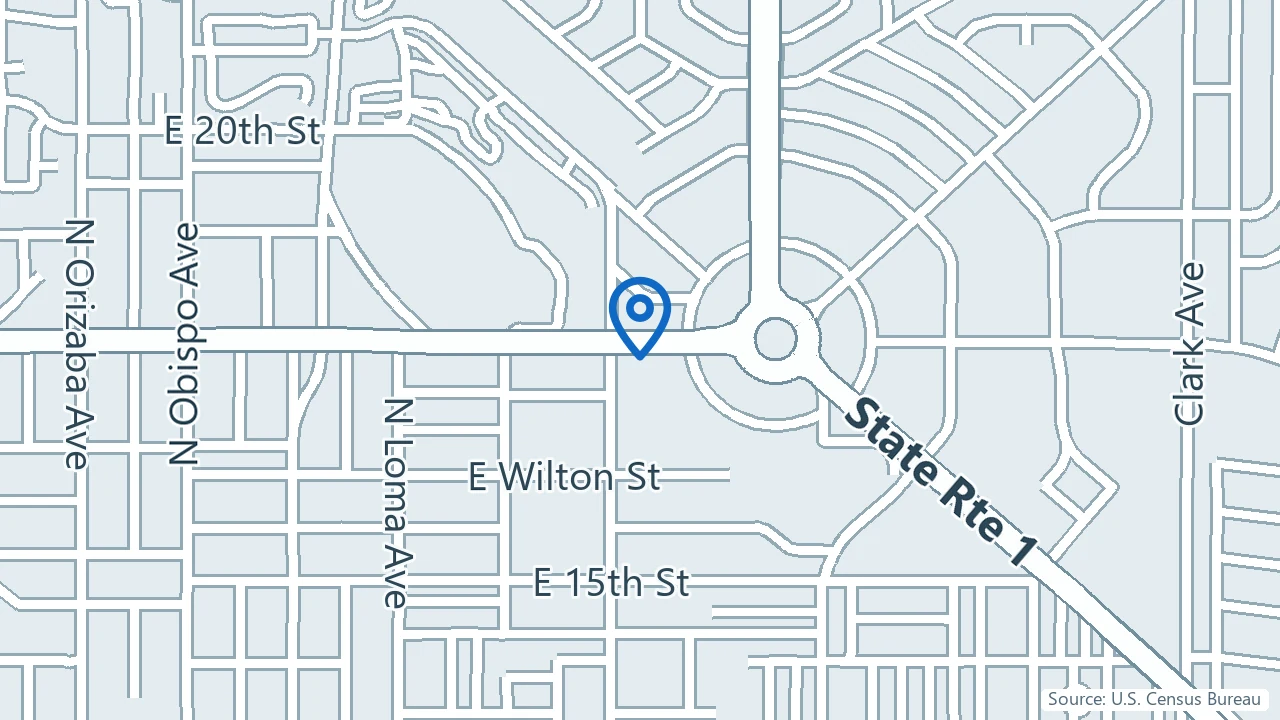 Map showing Pacific Neuropsychiatric Specialists in Long Beach, California