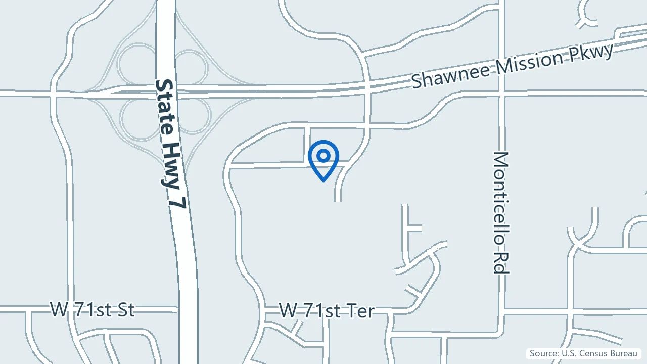 Map showing Alleviant Integrated Mental Health in Shawnee, Kansas