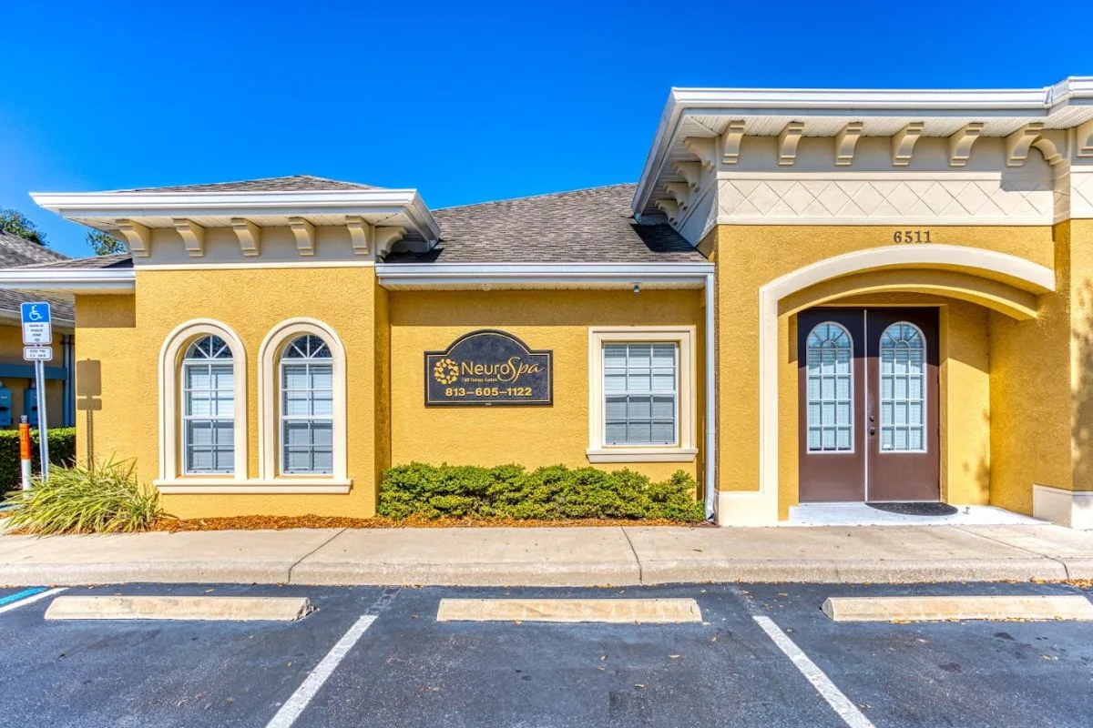 Signed NeuroSpa Tampa clinic exterior.
