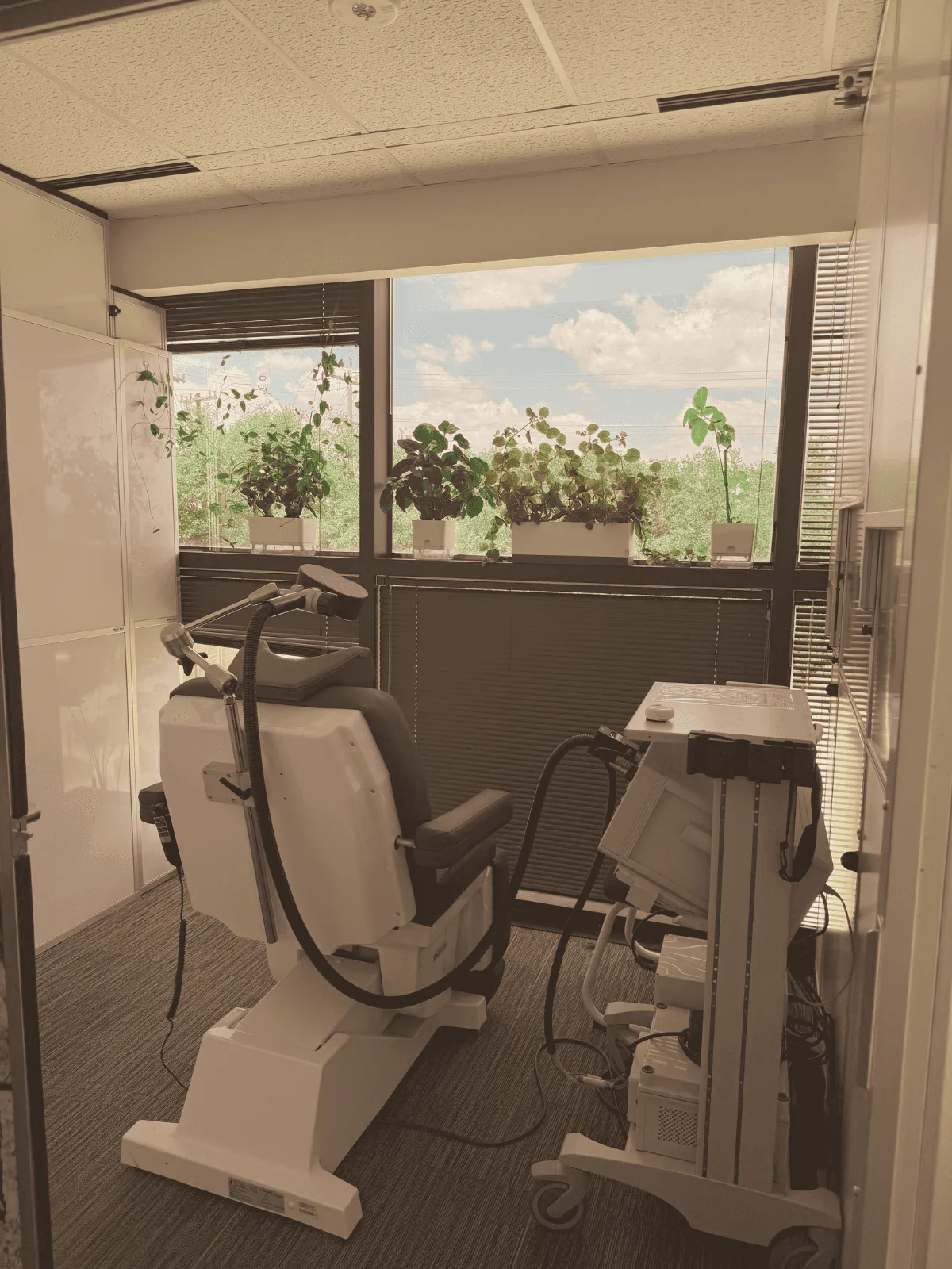 Empty TMS treatment room at the San Antonio practice