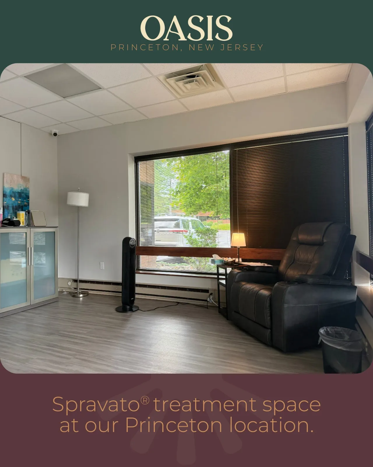 Treatment room at Oasis Mental Health Centers in Princeton, New Jersey