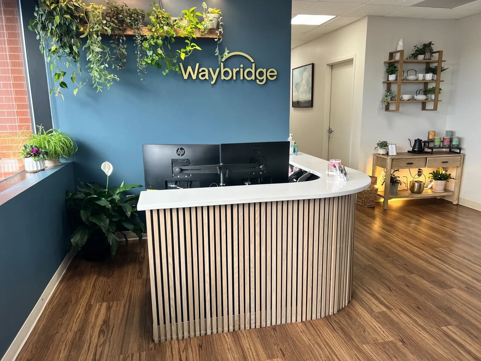 Signed Waybridge Omaha Lakeside reception area.