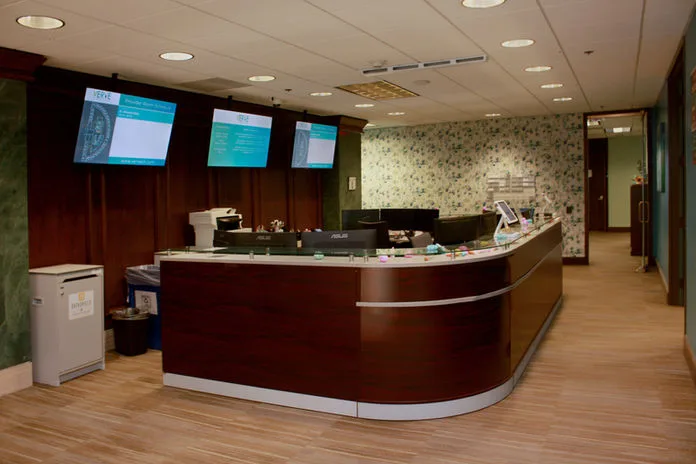 Verve reception/waiting area with clinic furnishings.