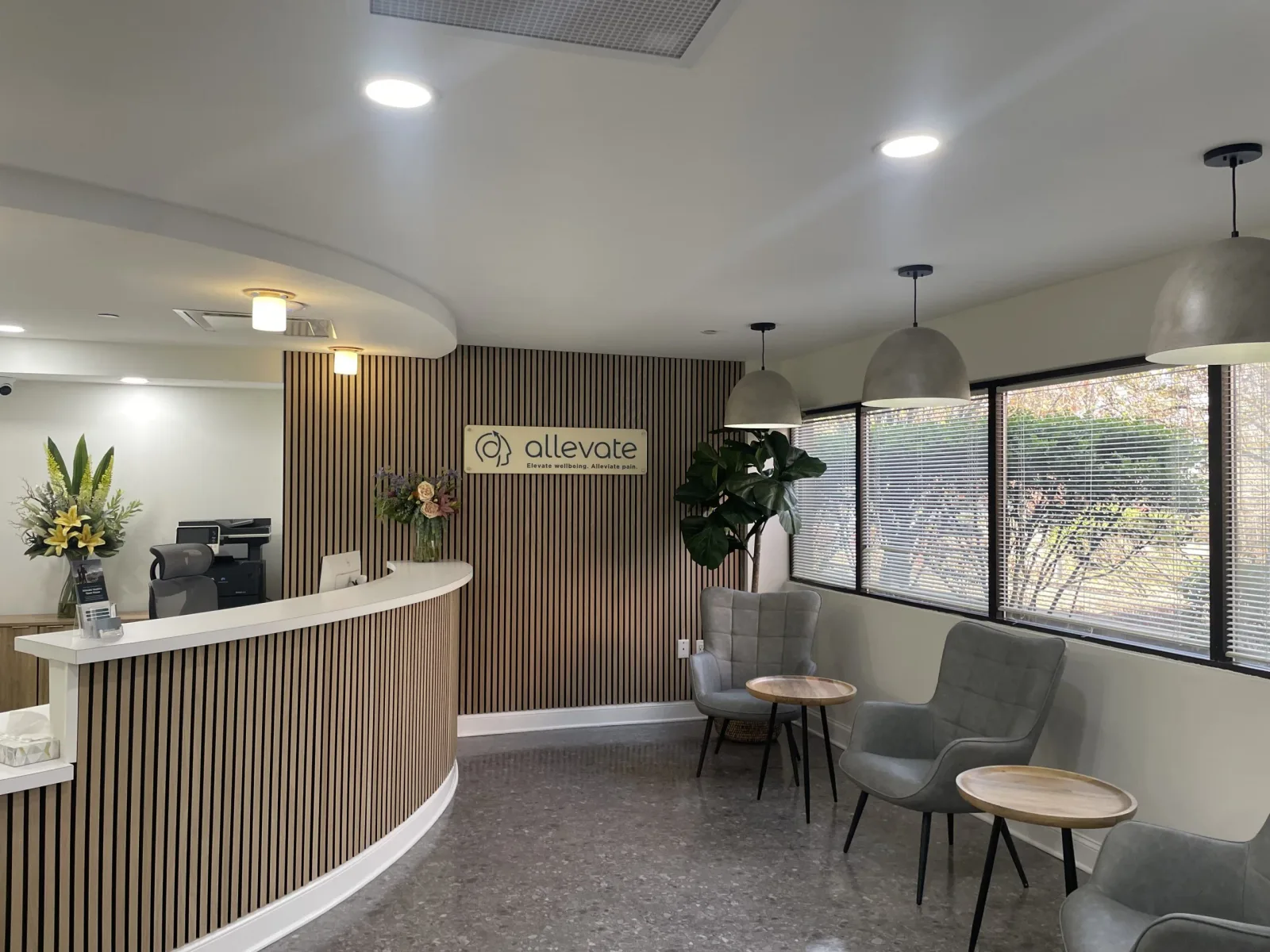 Lobby at Allevate Health in Princeton, New Jersey