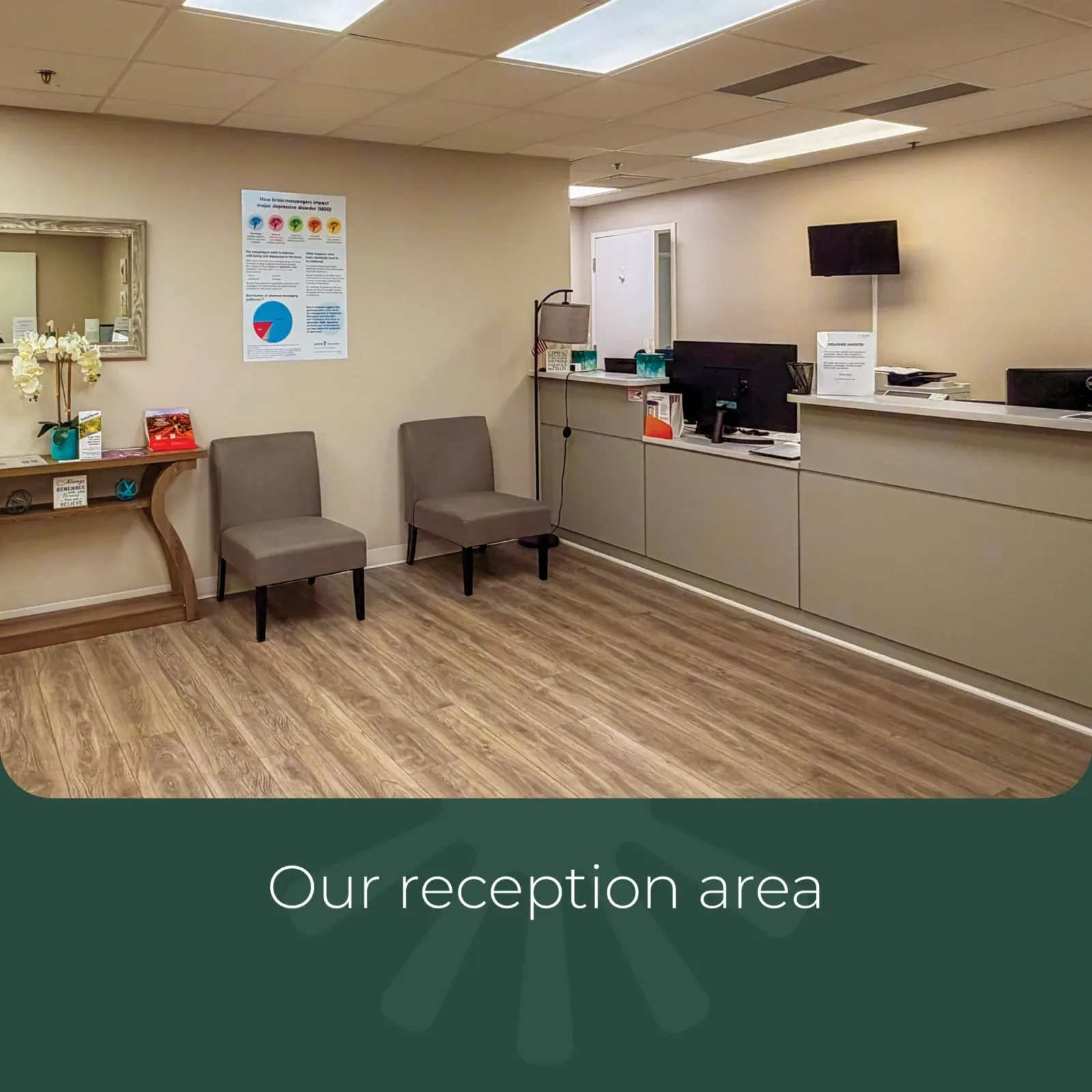 Lobby at Oasis Mental Health Centers in Cherry Hill, New Jersey