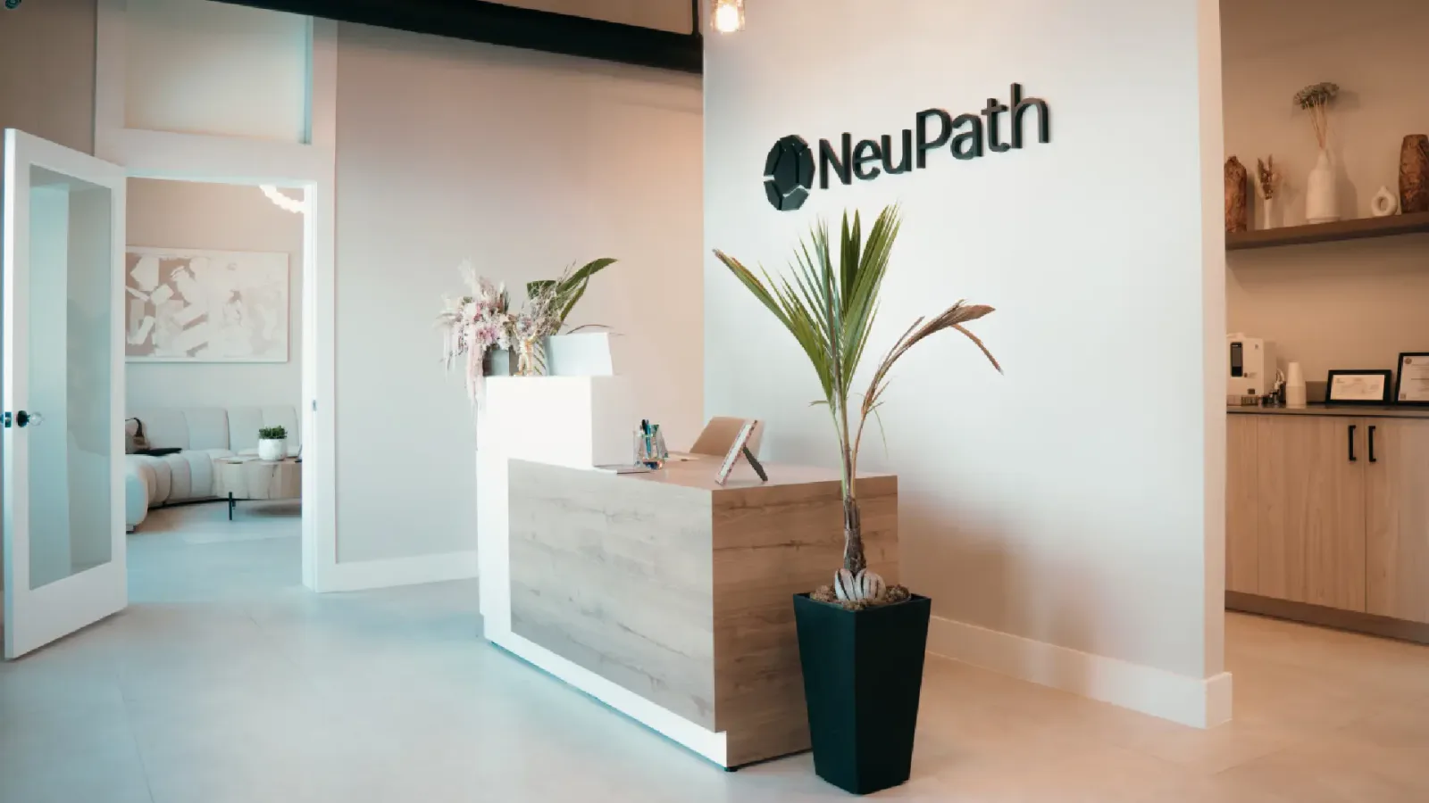 Lobby at NeuPath Mind Wellness in Delray Beach, Florida
