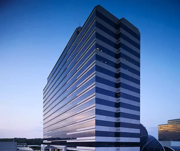 Exterior of the Galleria office tower housing the clinic.