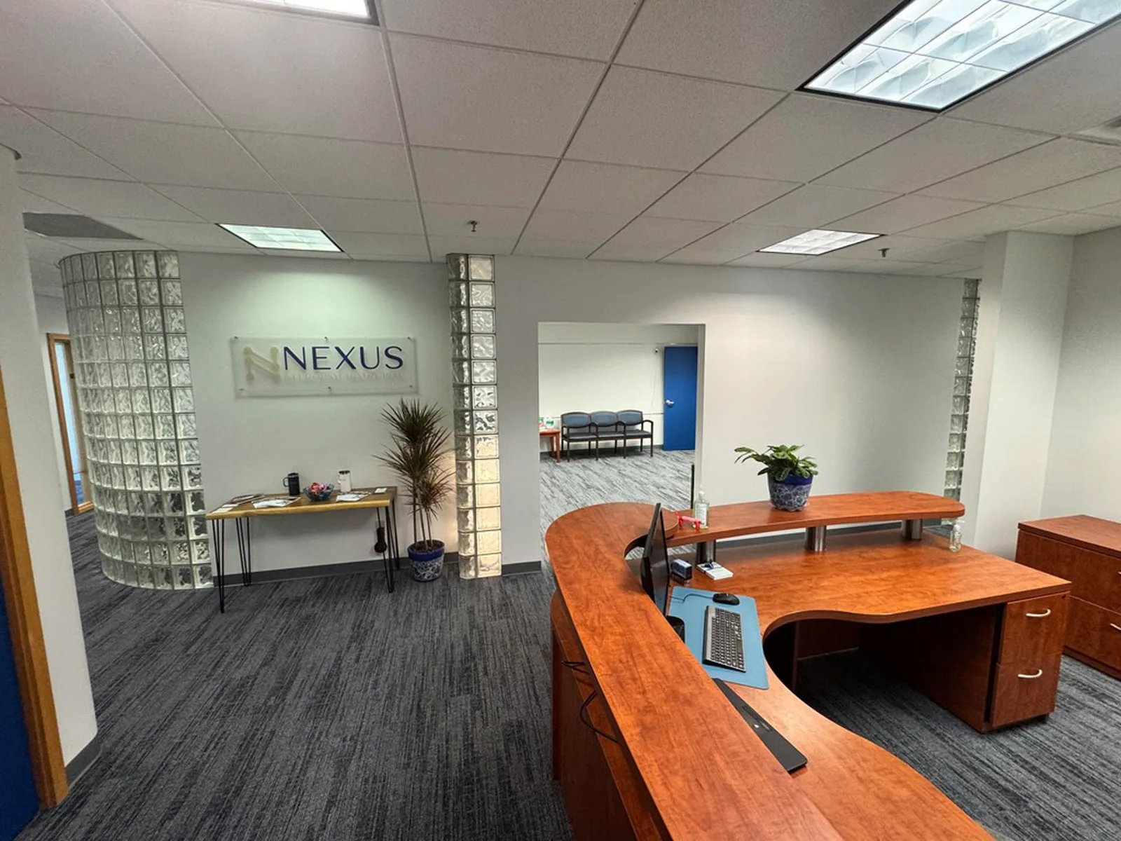 Lobby at Nexus Neuropsychiatry in Rochester, New York