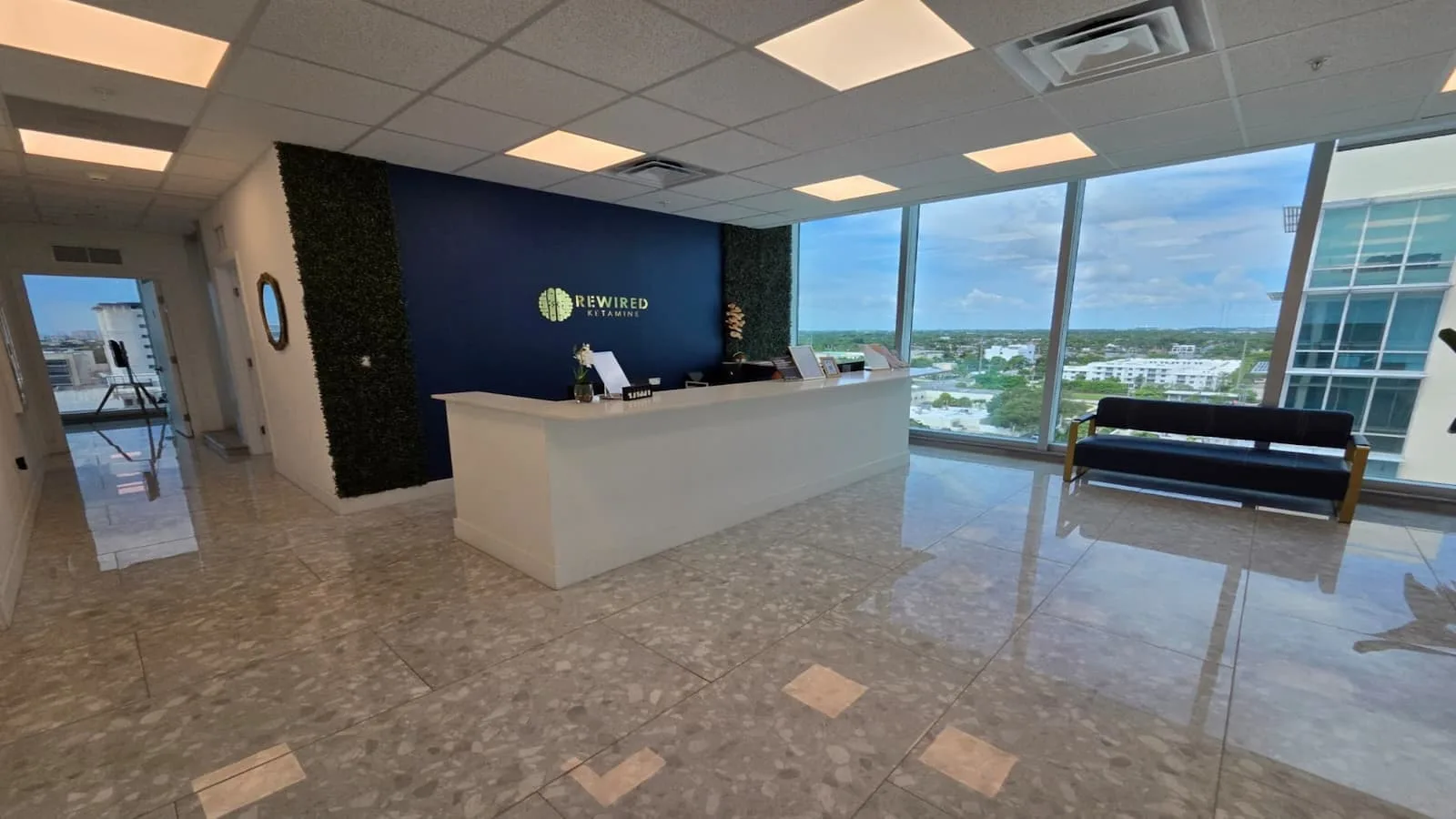 Lobby at Rewired Ketamine in Aventura, Florida
